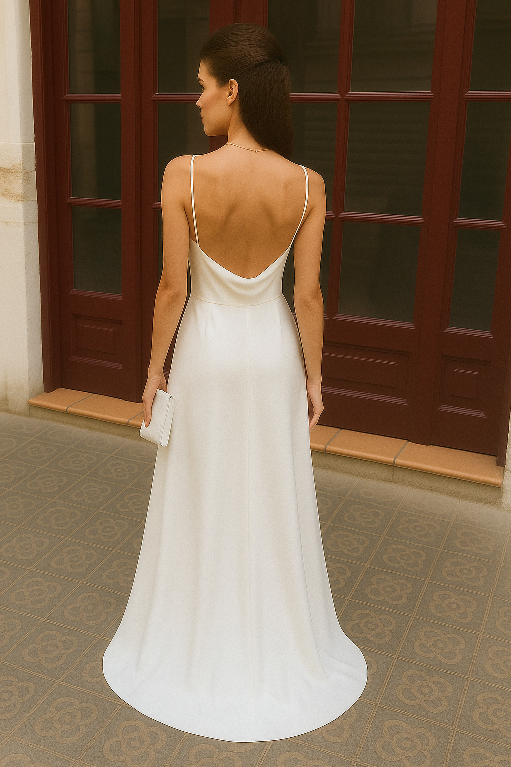 Елегантна сатенена рокля “Emerald” Creamy