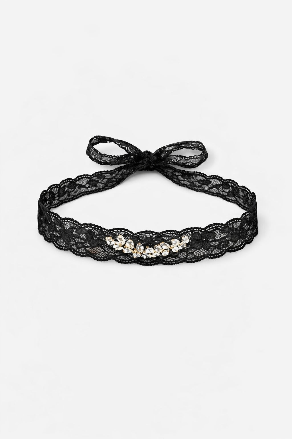 Дантелен чокър с камъни “BLACK STONE”